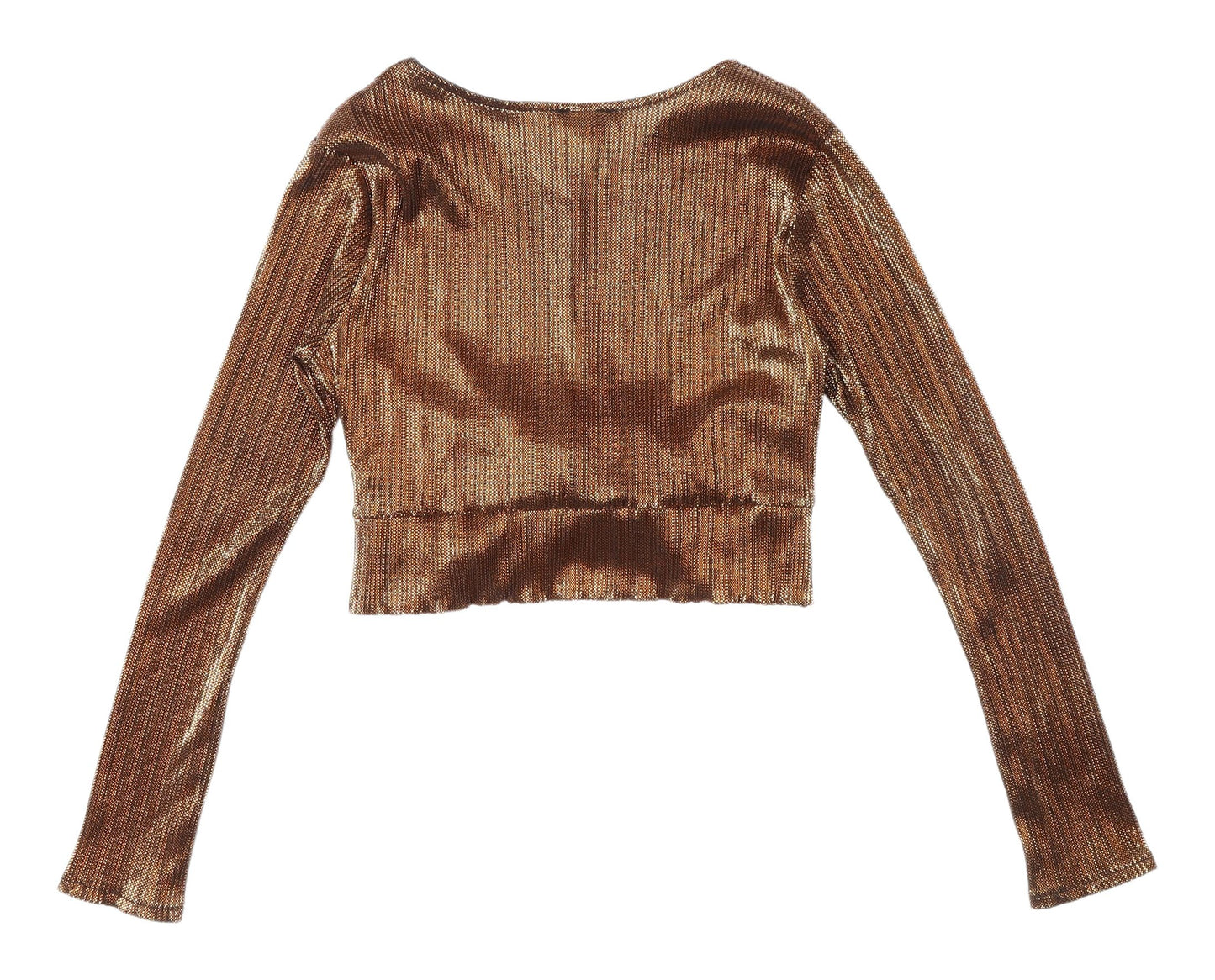 Topshop Gold Cropped Blouse UK 12 Party Look