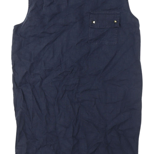 Studio Women's Blue Linen Sleeveless Dress Size 10