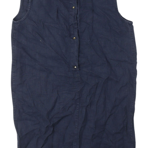 Studio Women's Blue Linen Sleeveless Dress Size 10