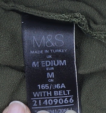 Marks and Spencer Green 3/4 Sleeve Viscose Dress M
