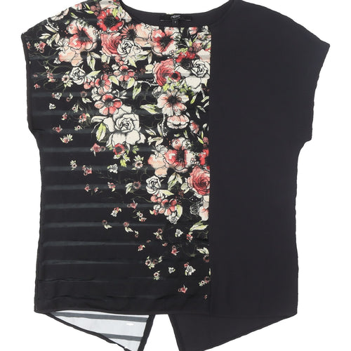 Next Women's Black Floral Tunic Blouse Size 8