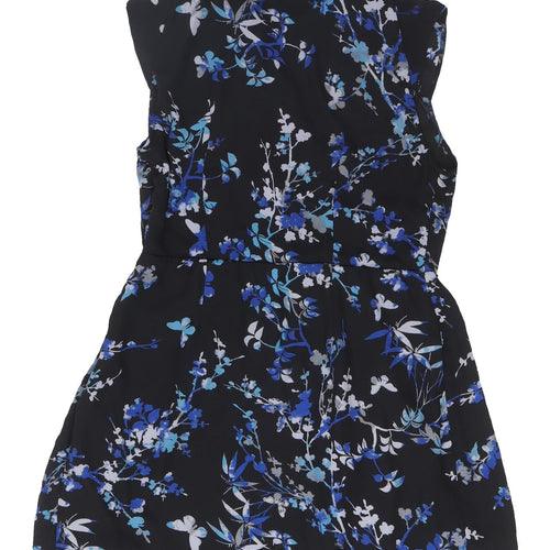 Apricot Women's Black Floral A-Line Dress, Size 14