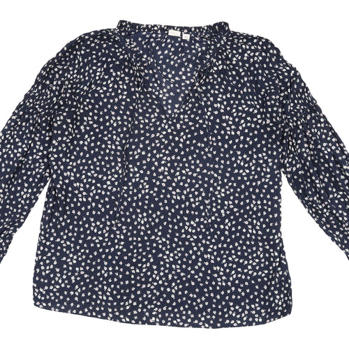 Gap Women's Blue Floral Tunic Blouse Size S