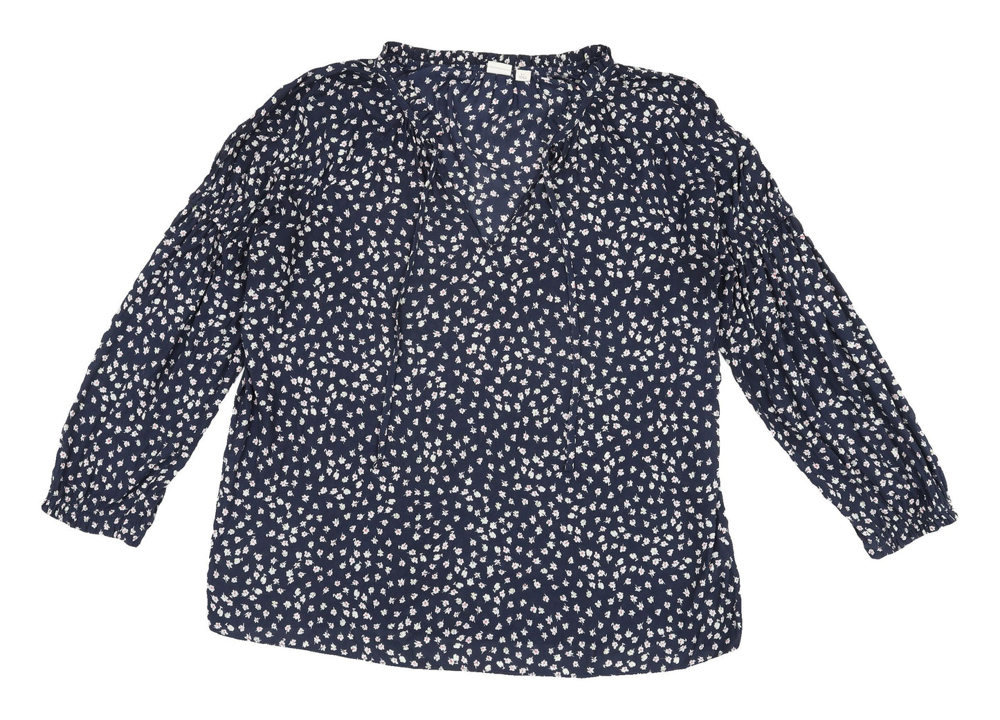 Gap Women's Blue Floral Tunic Blouse Size S