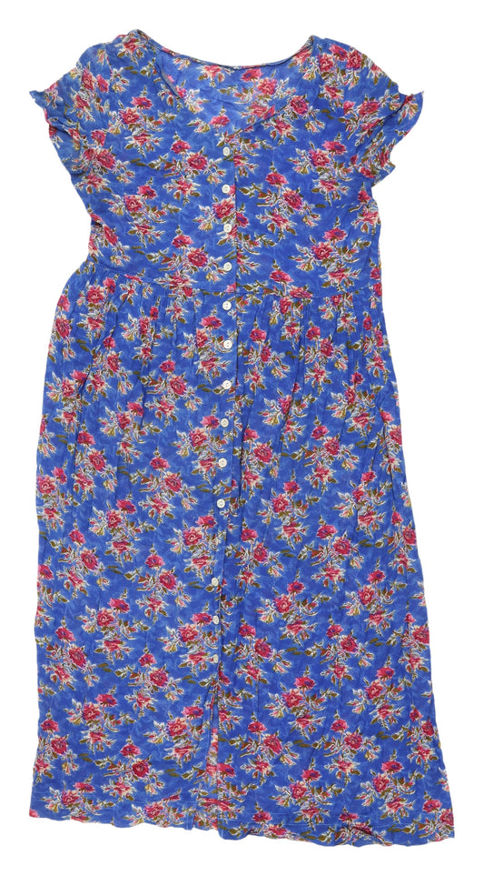 Marks and Spencer Women's Blue Floral Midi Dress