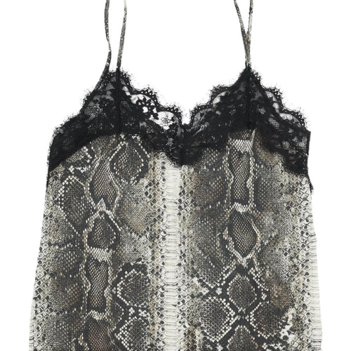 Zara Women’s Multicoloured Snake Print Lace Camisole M