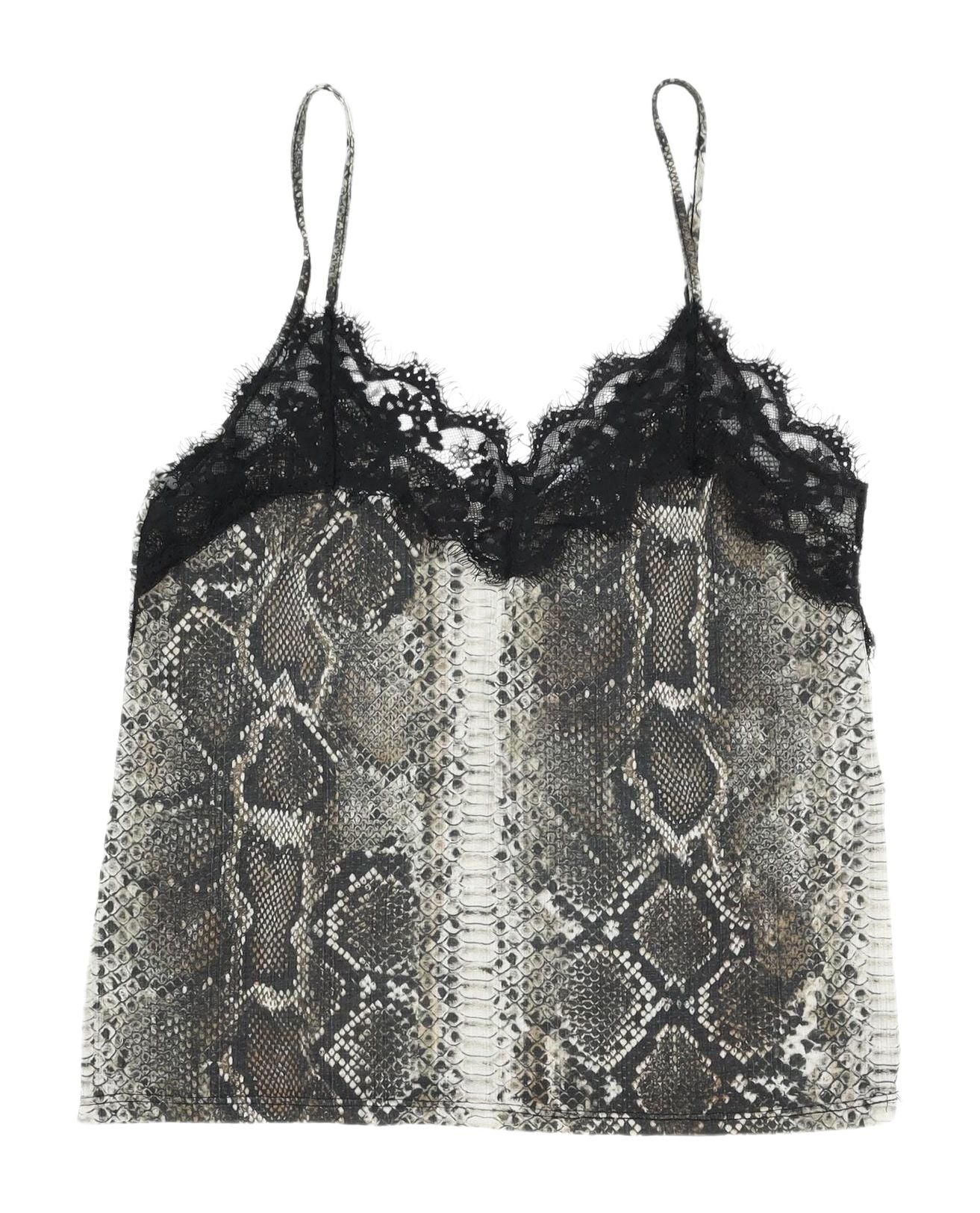 Zara Women’s Multicoloured Snake Print Lace Camisole M