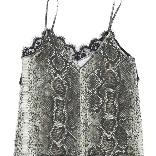 Zara Women’s Multicoloured Snake Print Lace Camisole M