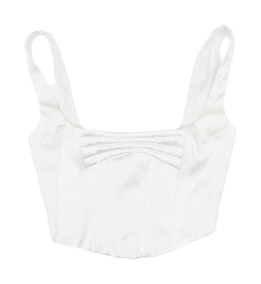 Zara White Camisole Top, XS, Women, Casual Chic