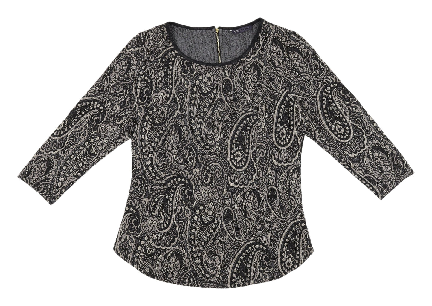 Marks and Spencer Women's Black Paisley Blouse UK 12