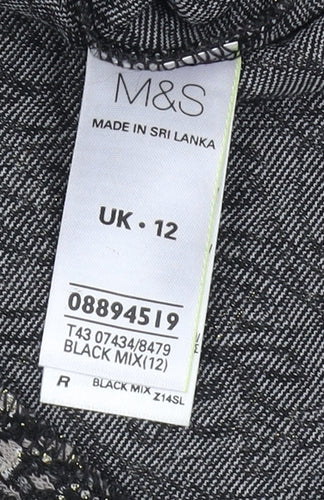 Marks and Spencer Women's Black Paisley Blouse UK 12