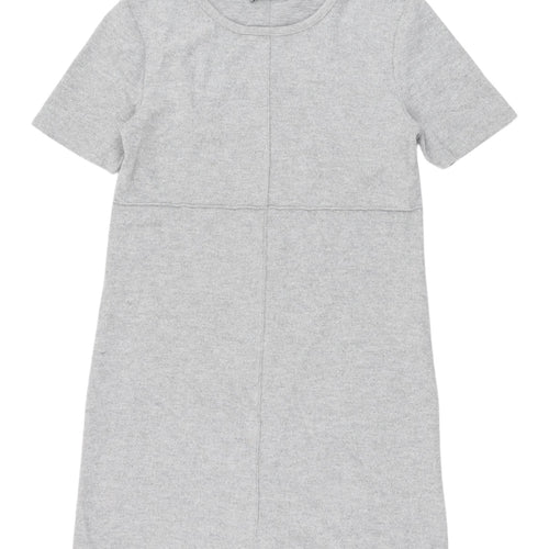 Zara Women's Grey Shift Dress, M, Casual Knit