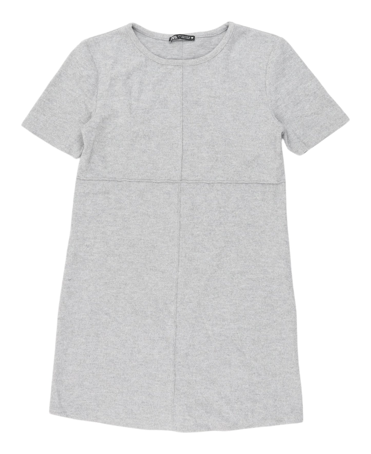 Zara Women's Grey Shift Dress, M, Casual Knit