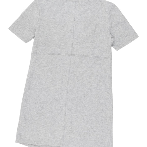 Zara Women's Grey Shift Dress, M, Casual Knit