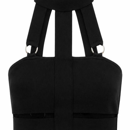 Bershka Women's Black Cropped Camisole, XS, Casual Style