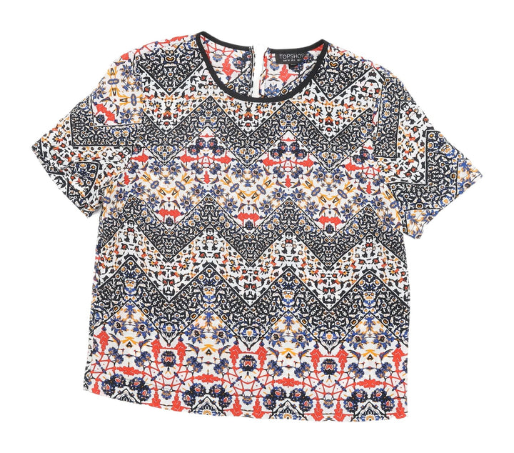 Topshop Women's Multicoloured Geometric T-Shirt, Size 6