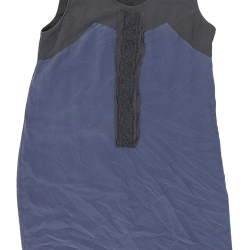 Marks and Spencer Silk Scoop Neck Dress, Size 14, Multicoloured