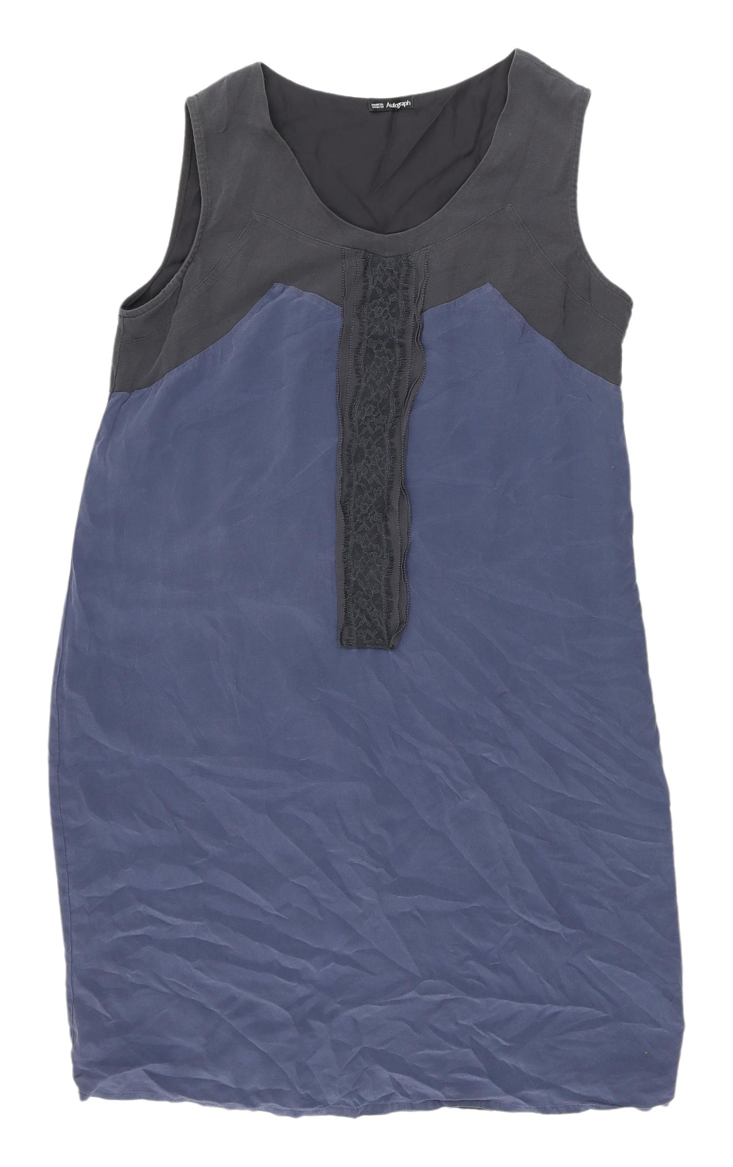 Marks and Spencer Silk Scoop Neck Dress, Size 14, Multicoloured
