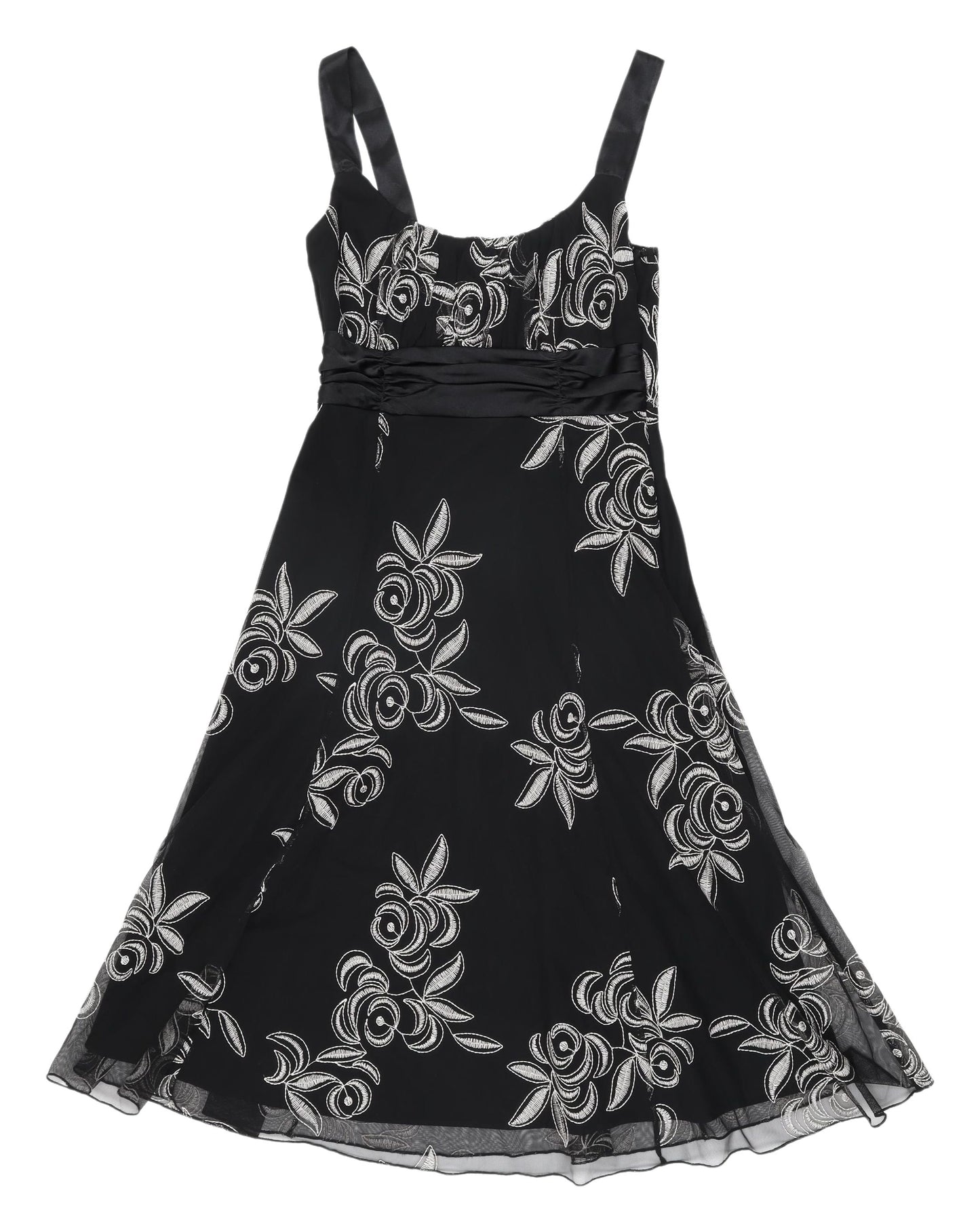 Wallis Women's Petite Black A-Line Floral Dress