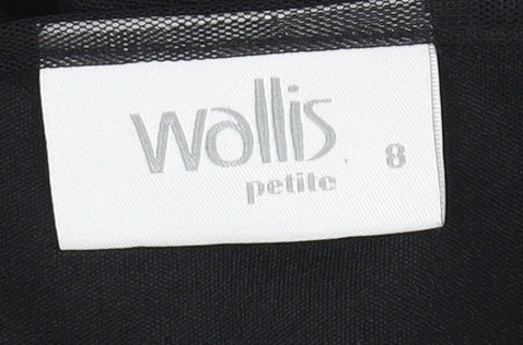 Wallis Women's Petite Black A-Line Floral Dress