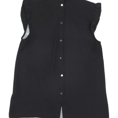 Oasis Women's Black Floral Tunic Blouse UK 6