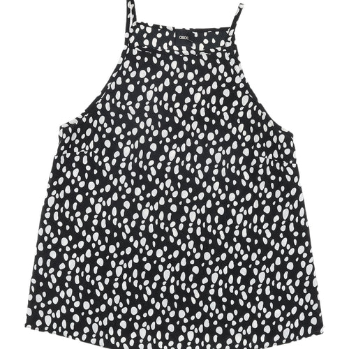 ASOS Women's Black & White Polka Dot Halter Tank