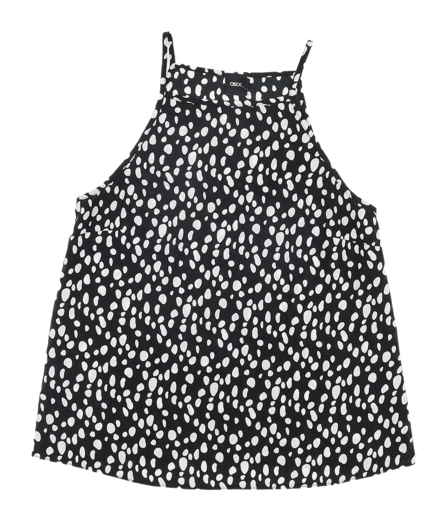 ASOS Women's Black & White Polka Dot Halter Tank
