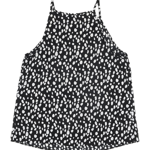 ASOS Women's Black & White Polka Dot Halter Tank