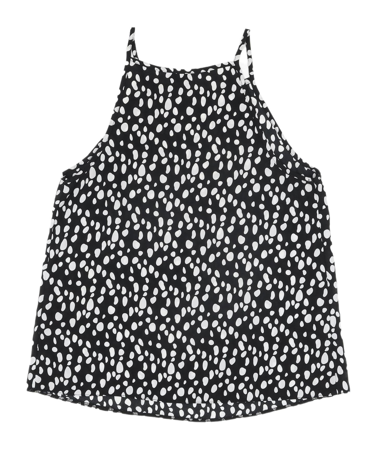 ASOS Women's Black & White Polka Dot Halter Tank
