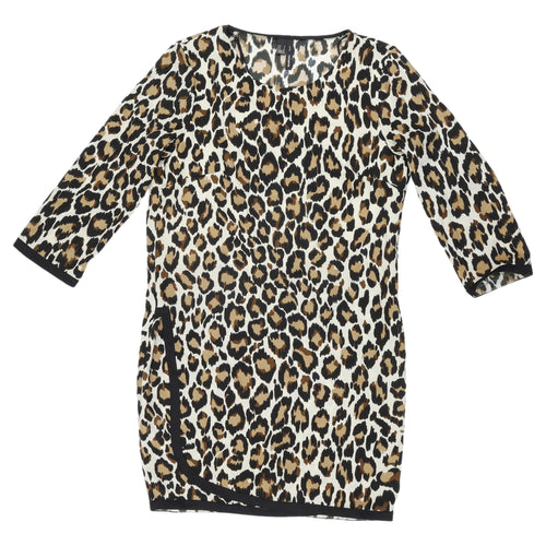Mango Women's Leopard Print Sheath Dress Size 8