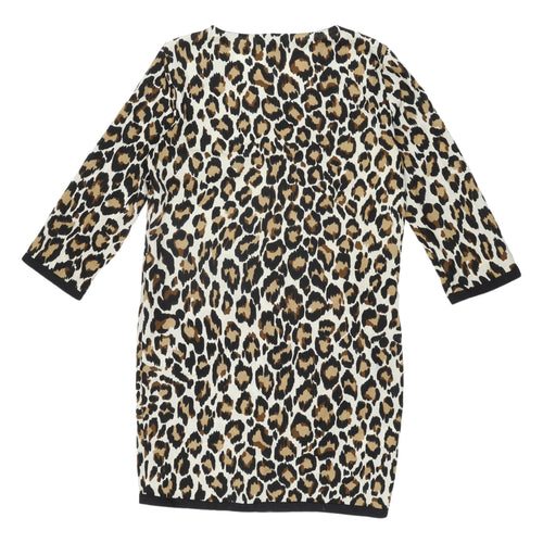 Mango Women's Leopard Print Sheath Dress Size 8