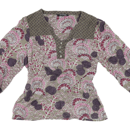 Debenhams Floral Tunic Blouse, Women, Size 10, Purple
