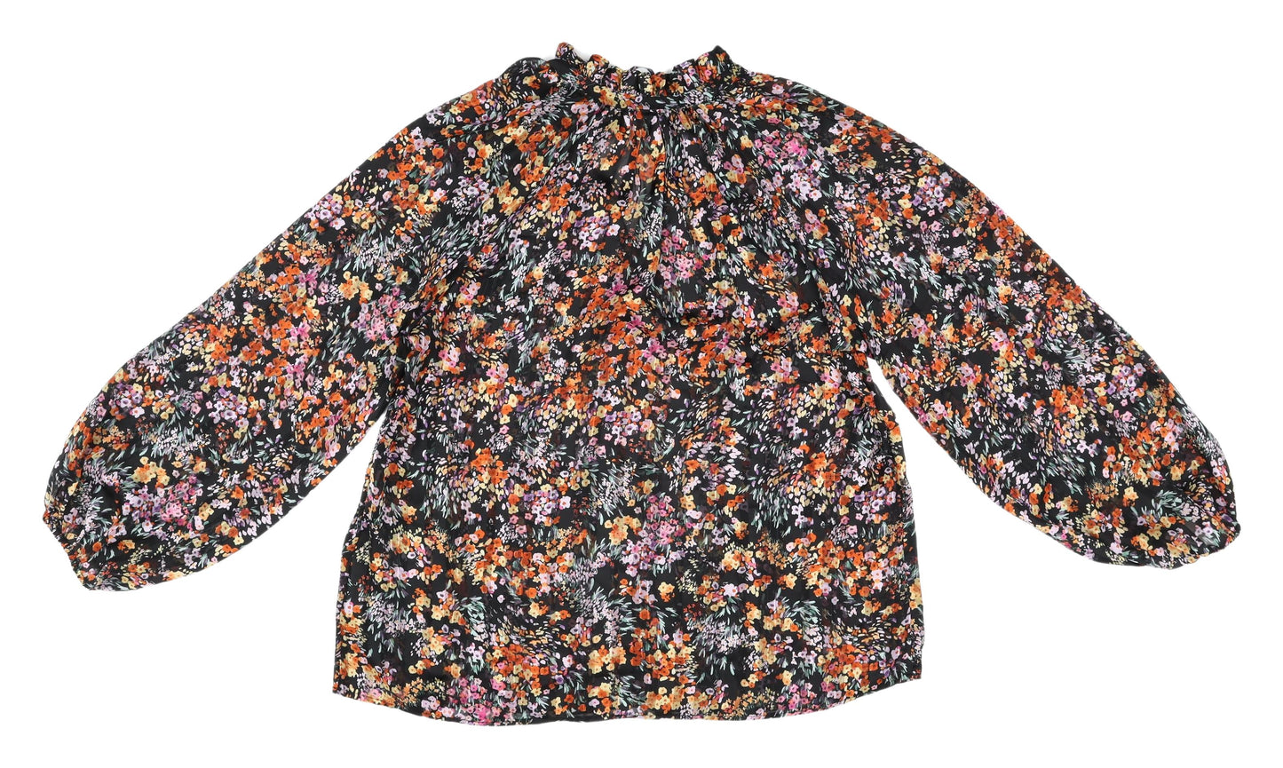 H&M Women's Multicoloured Floral Blouse, Size 12