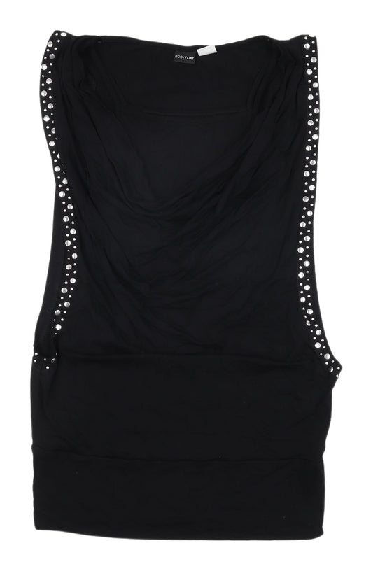 Bodyflirt Women's Black Studded Tank Top, Size S