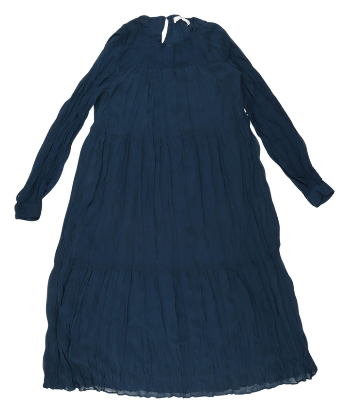 MNG Women's Blue Midi Shift Dress - Size 10