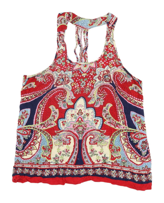 Patrons of Peace Women's Red Paisley Tank Top M