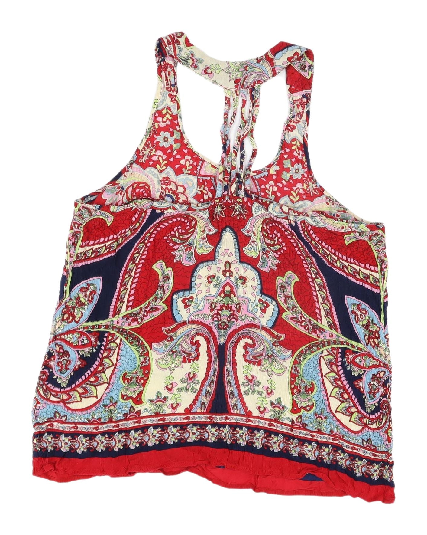 Patrons of Peace Women's Red Paisley Tank Top M