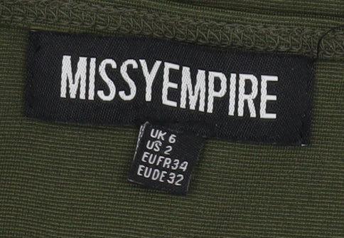 Missy Empire Green Bodycon Mini Dress Size 6