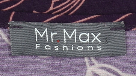 Mr Max Women's Purple Floral 3/4 Sleeve Jersey Blouse