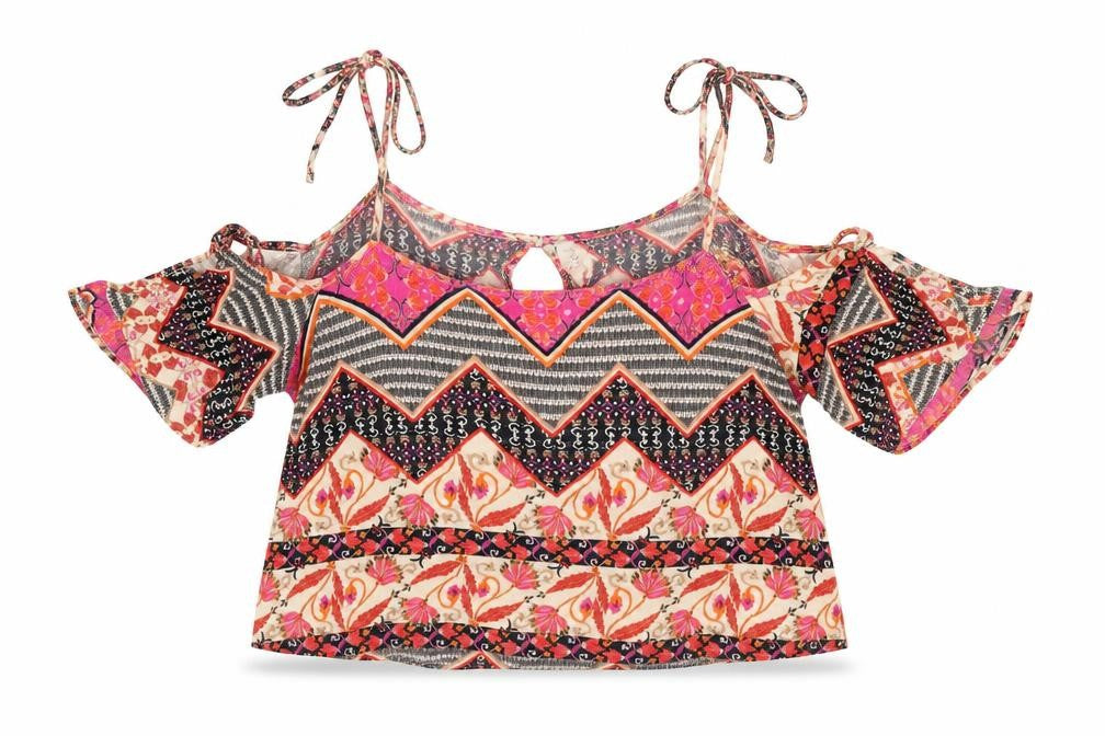 Front view of Pins & Needles Women's Multicoloured Cropped Blouse -, size S