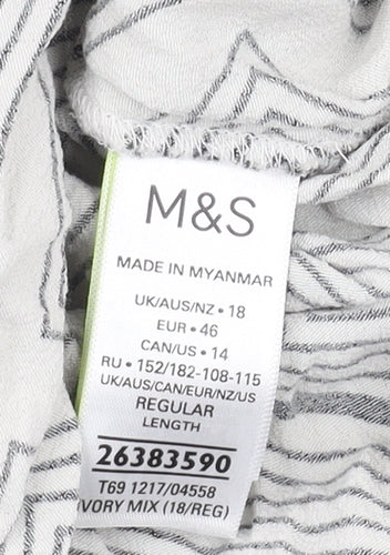 Marks and Spencer Women's Ivory Shirt Dress, Size 18