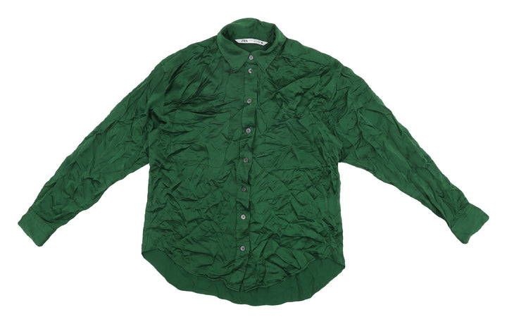 Zara Women's Green XS Collared Shirt