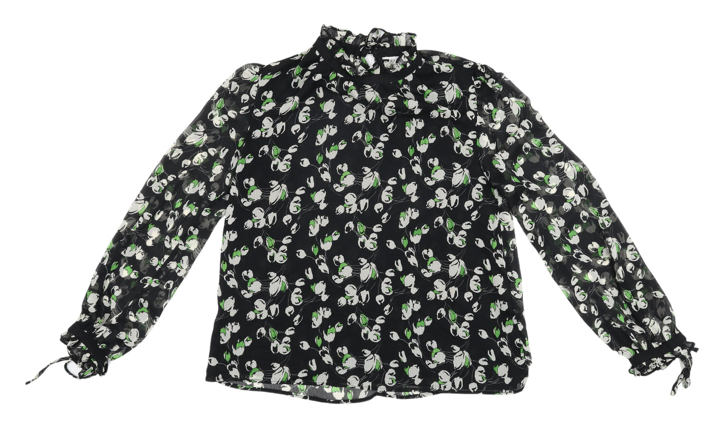 Topshop Women's Floral Blouse - Multicoloured, Size 12