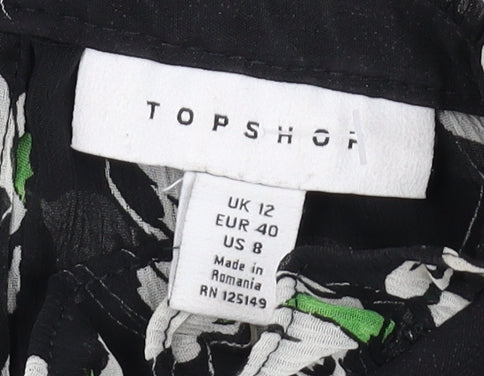 Topshop Women's Floral Blouse - Multicoloured, Size 12