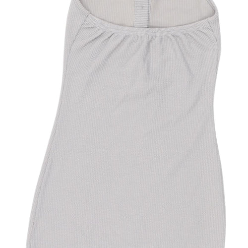 PrettyLittleThing Grey Collared Mini Dress Size 8