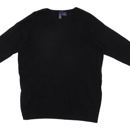 Kersh Men's Black Pullover Jumper, M, Crew Neck