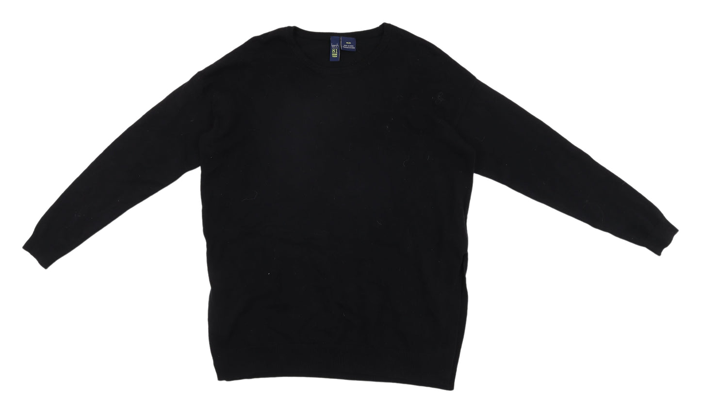 Kersh Men's Black Pullover Jumper, M, Crew Neck