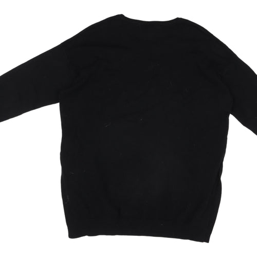 Kersh Men's Black Pullover Jumper, M, Crew Neck