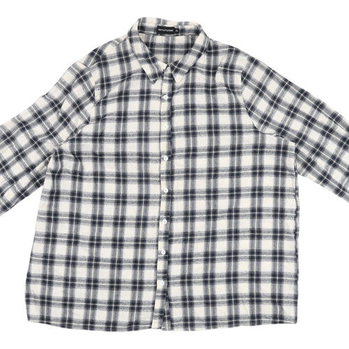 PrettyLittleThing Women's Black Plaid Button-Up Shirt