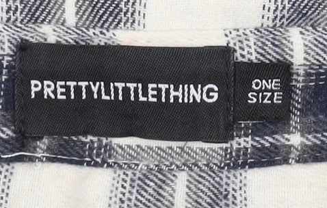 PrettyLittleThing Women's Black Plaid Button-Up Shirt